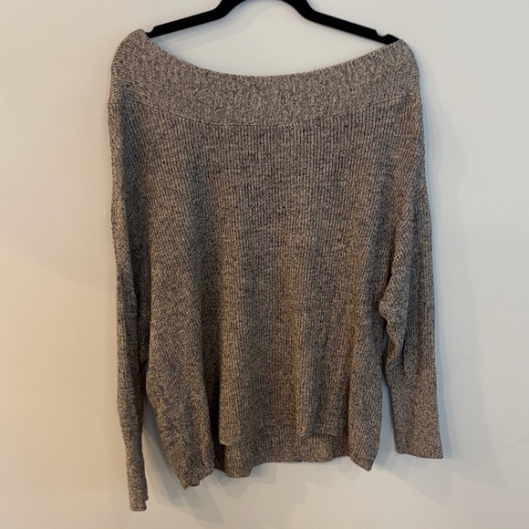 Free People Off-the-Shoulder Gray Sweater - Picture 4 of 4